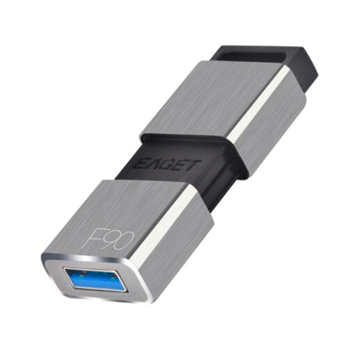 F90 64GB High-speed USB 3.0 Push-pull Zinc Alloy U Disk (Silver Grey)