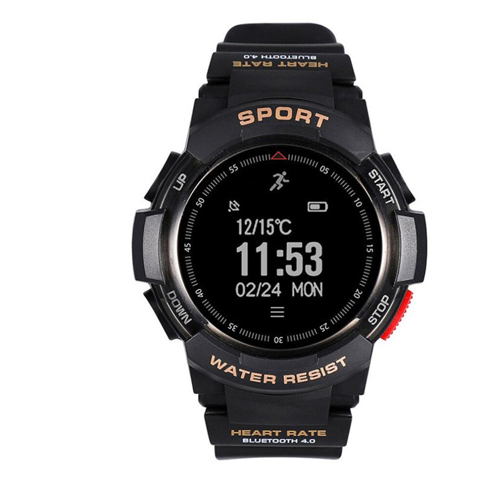 Keshen Black F6 Bluetooth Smartwatch - Heart Rate Monitor, Pedometer, Ip68 Rating, Android And Ios App (Black)