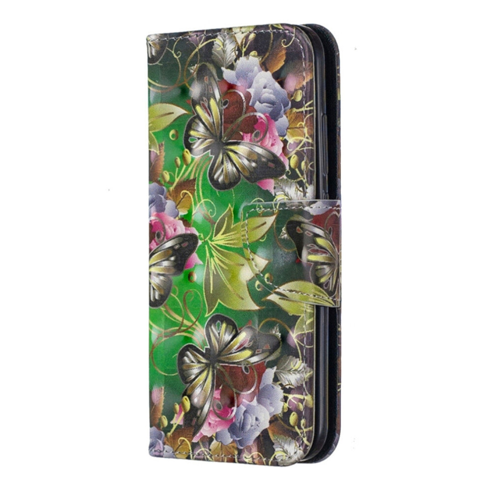 3D Colored Drawing Pattern Horizontal Flip Leather Case With Holder & Card Slots & Wallet For Nokia 2.2( Butterfly) Green 700000638028