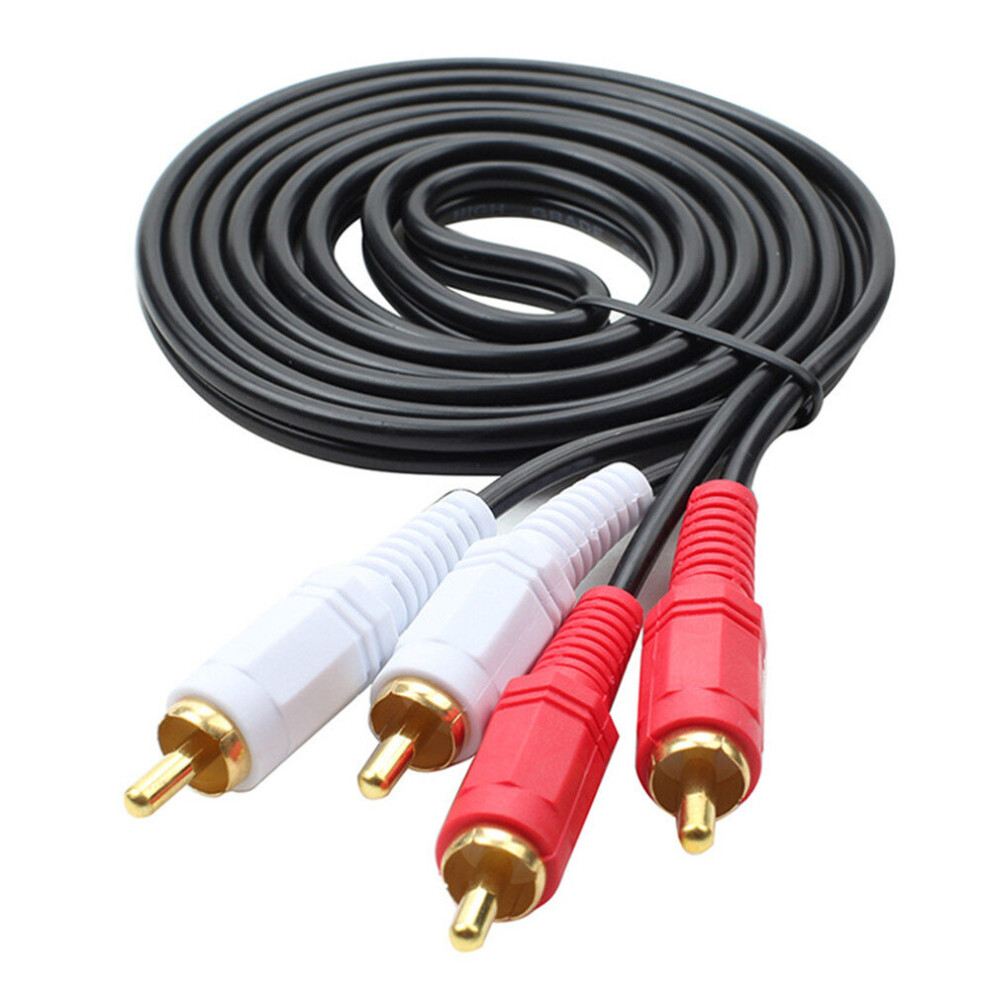 2Rca Male To 2 Rca Male Audio Video Cable Rca Audio Splitter Cable For Dvd Sound Tv Box Louder 1.5M 7061857285678