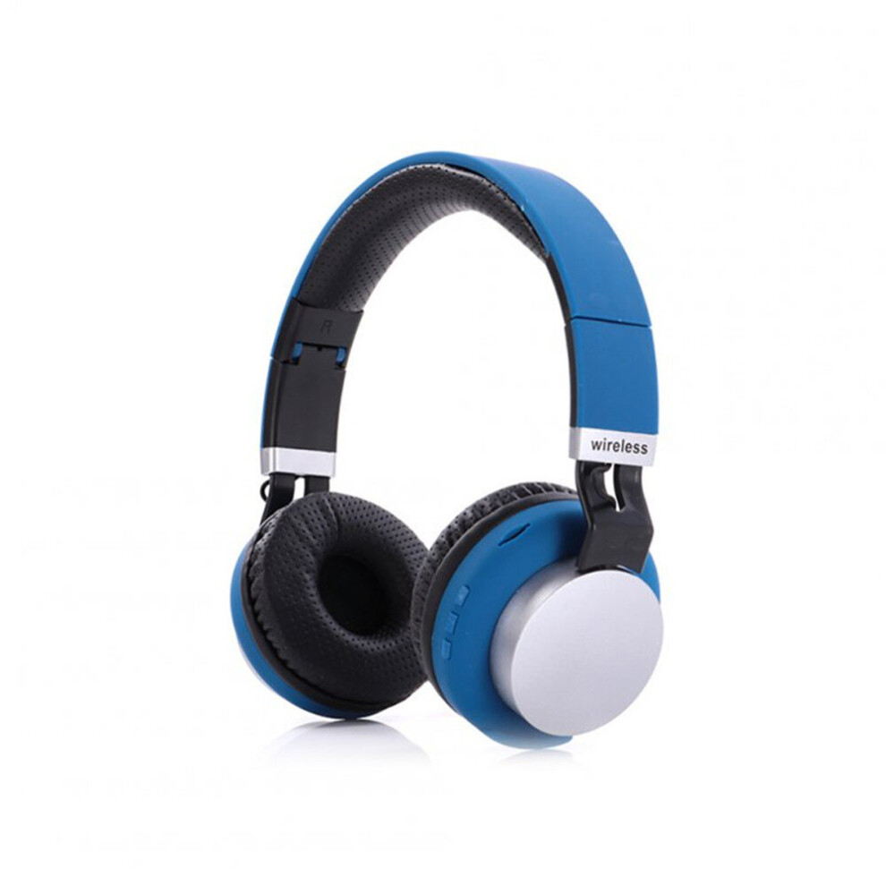Head Set Wireless Bt Headset 5.0 Insert Card Foldable Stereo Music Headphones Blue 700000595451