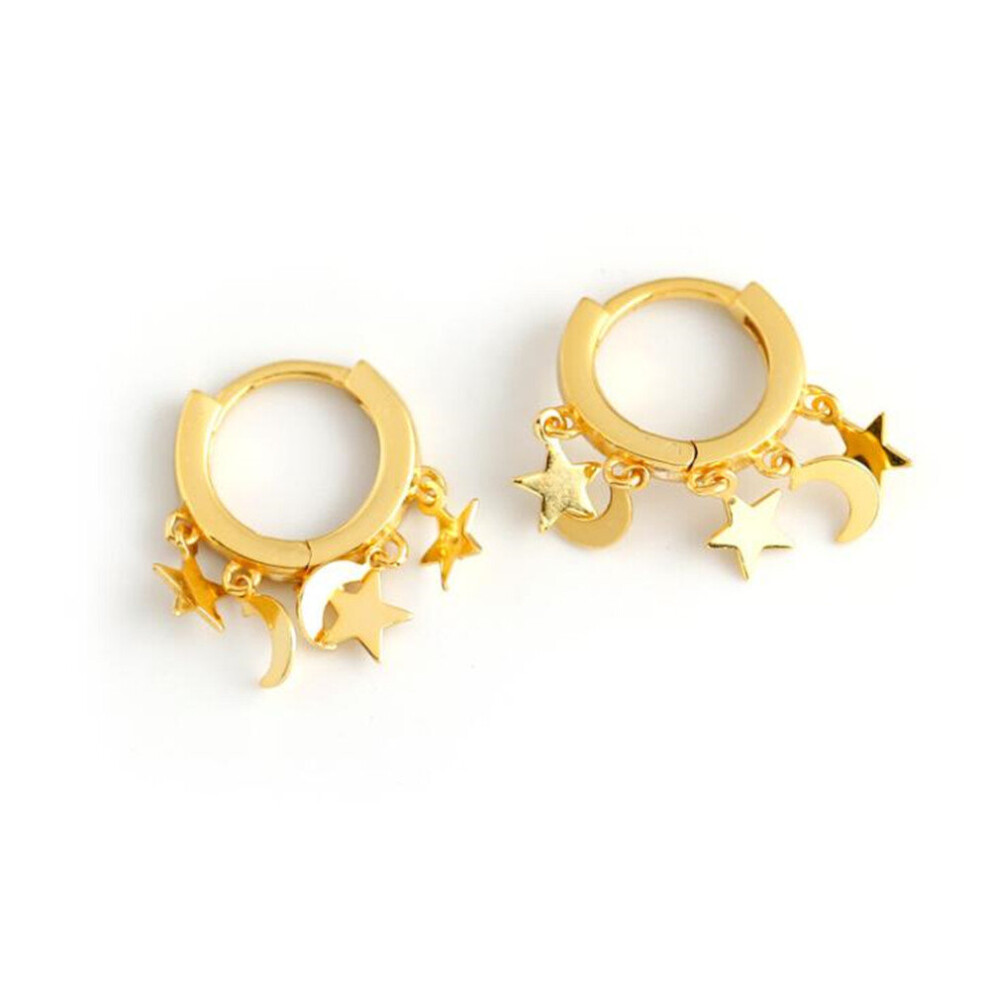 Photos - Earrings Keshen Silver plating Star Moon Tassel Stud  for Trendy Women Punk Jewelry Charm Accessories 