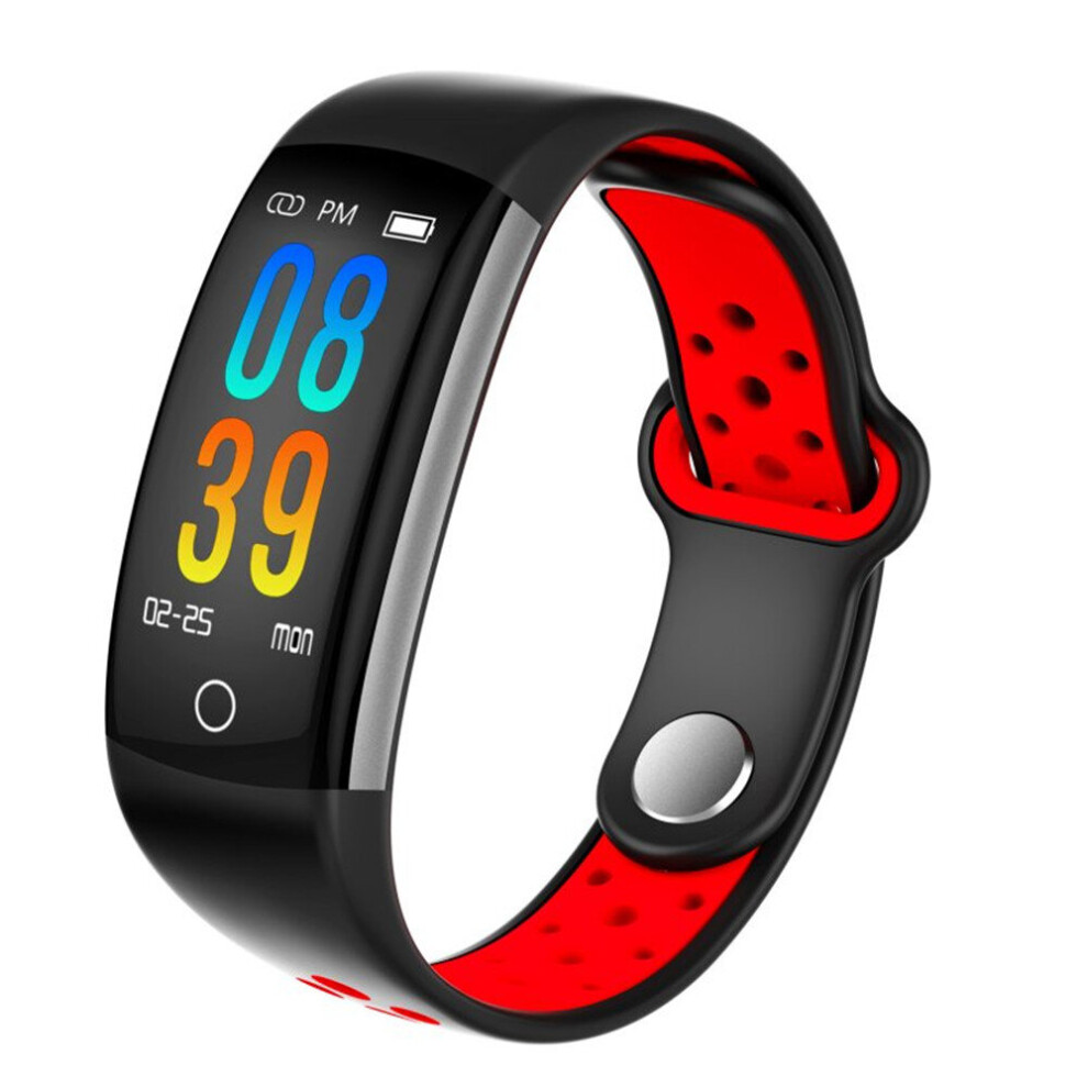 Q6- Bluetooth Fitness Tracker - Heartrate Monitor,Pedometer, Calorie Counter, Notificaions, Calls,, 0.96 Inch Display Ip68 Red 7061857293130