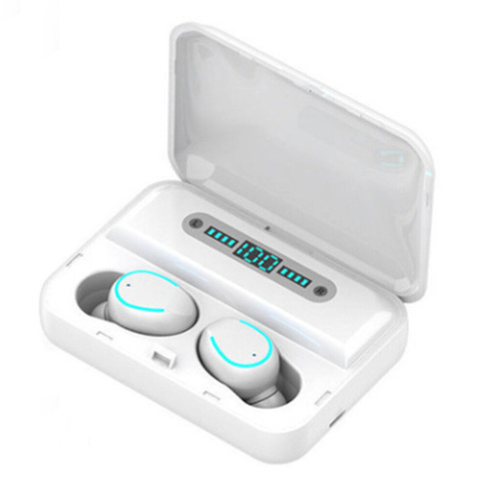 F9-5 Wireless Bluetooth Earphone Luminous Led Display Tws Earbuds Headphones 5.0 F9-5 Luminous White 700000588033
