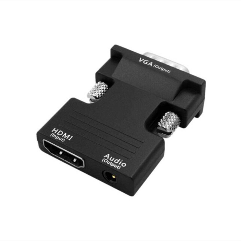 1080P Hdmi Female To Vga Male Converter Adapter With 3.5Mm Audio Cable, Hdmi Connector Black 7061857213190