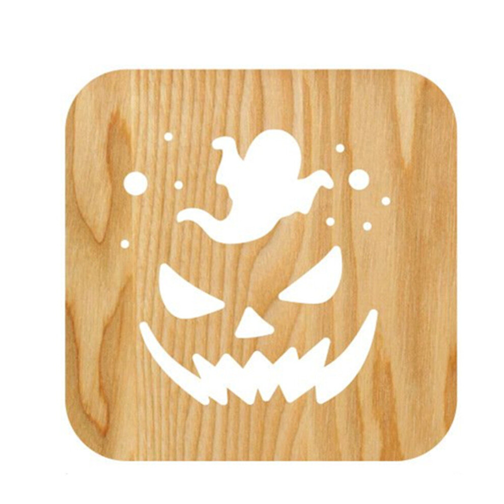 Pumpkin Wooden Lamp Kids Bedroom Decoration Warm Light LED USB Night Light For Children Gift