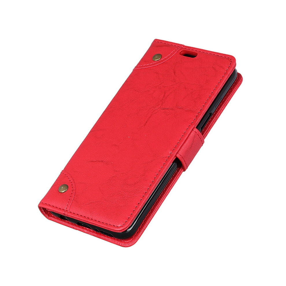 Copper Buckle Retro Crazy Horse Texture Horizontal Flip Leather Case For Motorola Moto One/P30 Play, With Holder & Card Slots & Wallet (Red) Red 700000660227