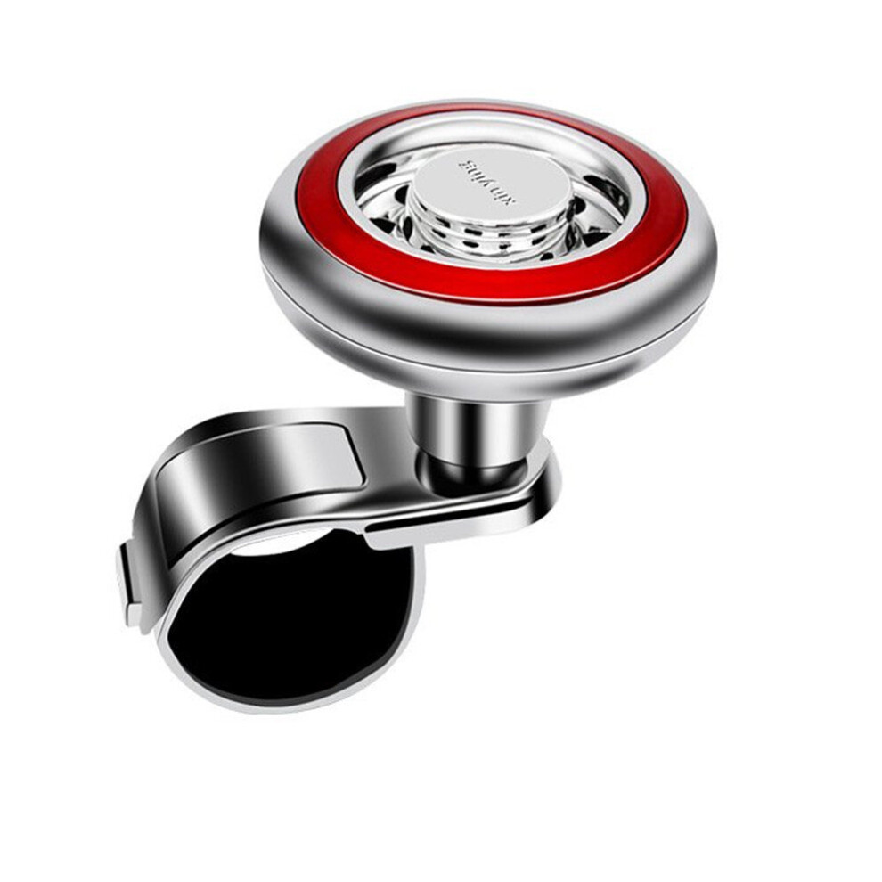 2Pcs Car Steering Wheel Knob Booster Ball Metal Bearing Truck Power Handle Spinner Auxiliary Grip Turning Helper Red 7061857203252