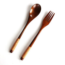 2Set Western Tableware Wood Fork Spoon Dessert Set Retro vintage style Fruit Serving Children Food Utensi scoop supply 2019 Hot
