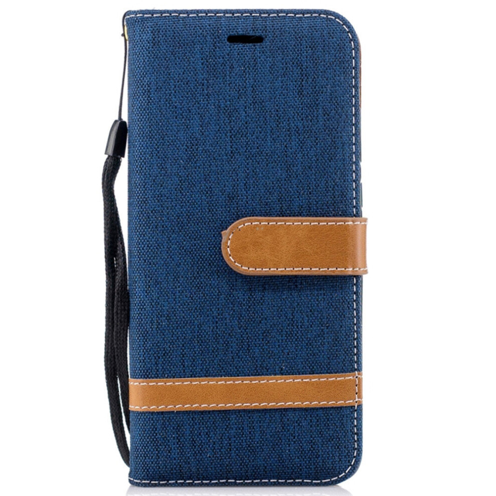 For Samsung Note9 Denim Texture Tpu + Pu Horizontal Flip Leather Case With Holder & Card Slots & Wallet & Lanyard(Dark ) Blue 777178620094