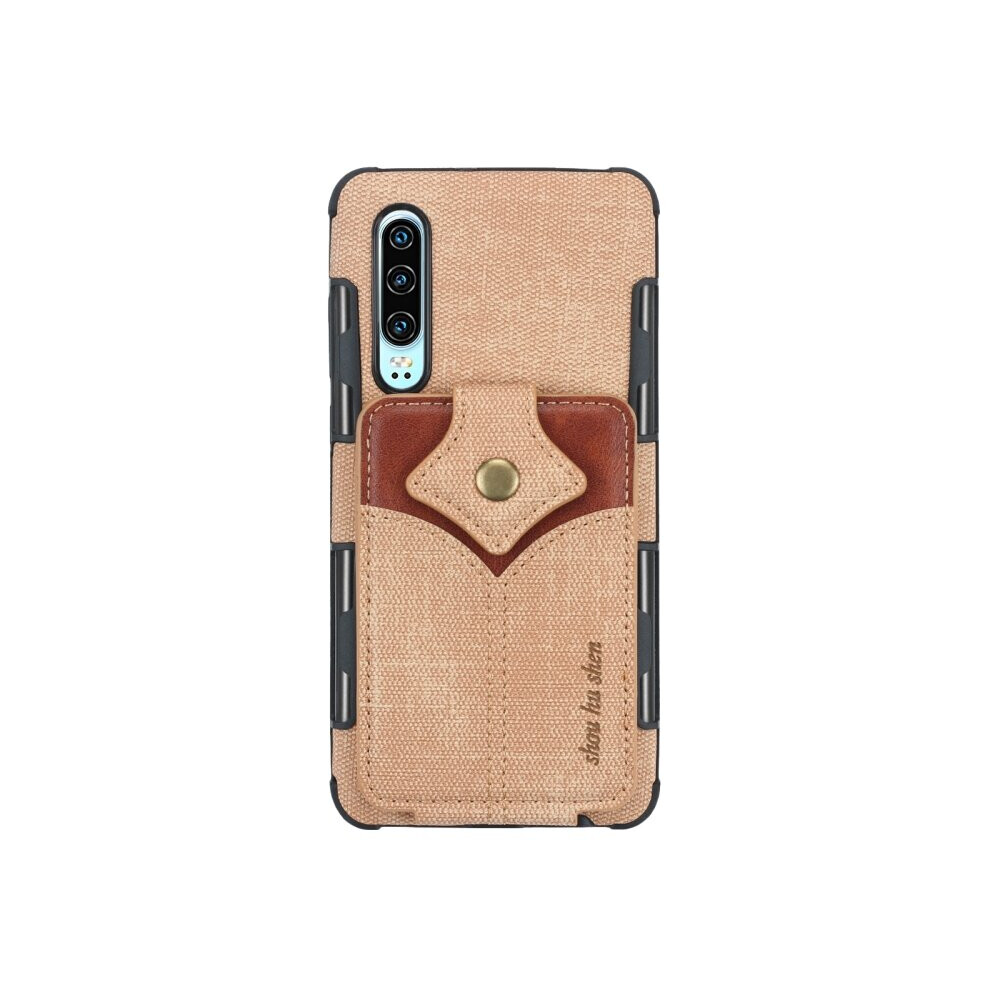 For Huawei P30 Cloth Texture + Pu + Tpu Shockproof Protective Case With Card Slots 700000638097