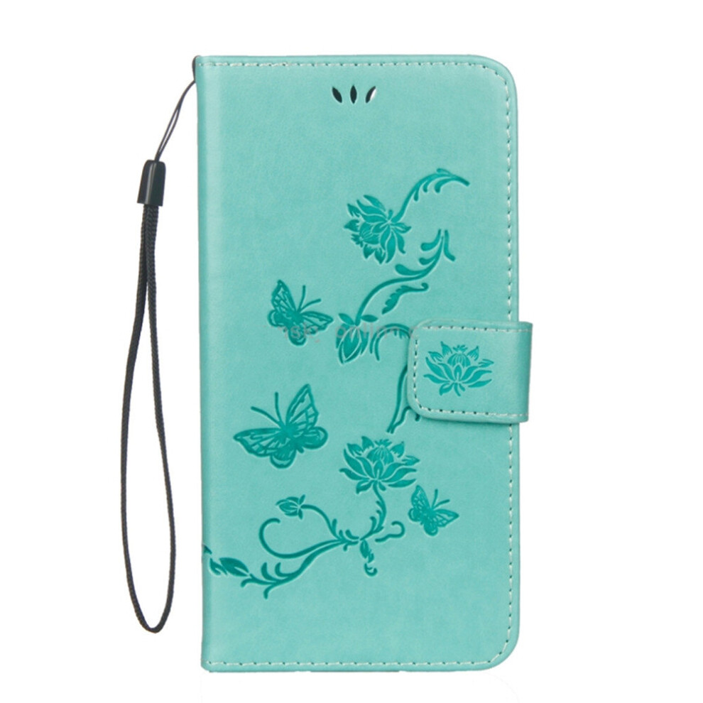Lotus Butterfly Pattern Horizontal Flip Leather Case For Huawei Honor 10, With Holder & Card Slots & Wallet & Lanyard (Green) Green 777178620032
