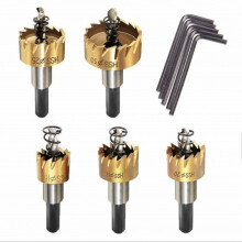 5Pcs/Set High Speed Steel Hole Opener Drill Bit Set for Alloy Iron Plate 16.5*11*3CM Titanium plated high speed steel