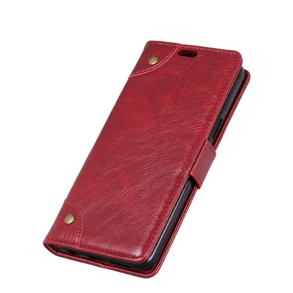Copper Buckle Nappa Texture Horizontal Flip Leather Case For Asus Zenfone Max (M2)Zb631kl, With Holder & Card Slots & Wallet (Wine ) Red 700000660555
