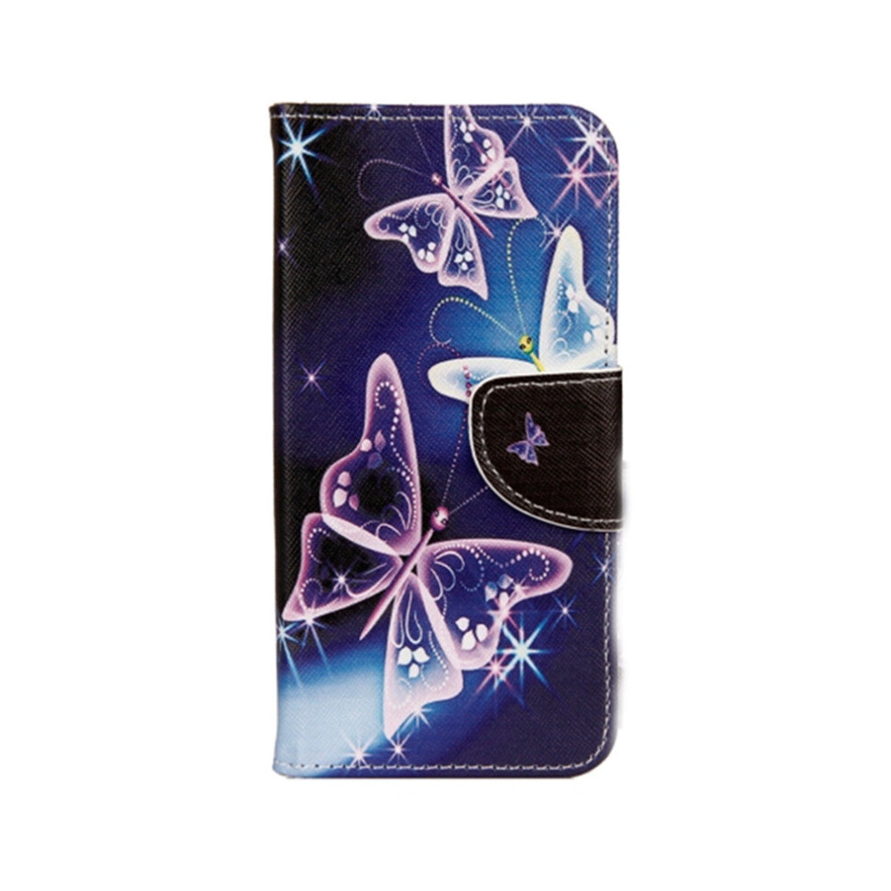 For Huawei P20 Lite Crystal Butterflies Pattern Horizontal Flip Leather Case With Holder & Card Slots & Wallet Purple 777178620124