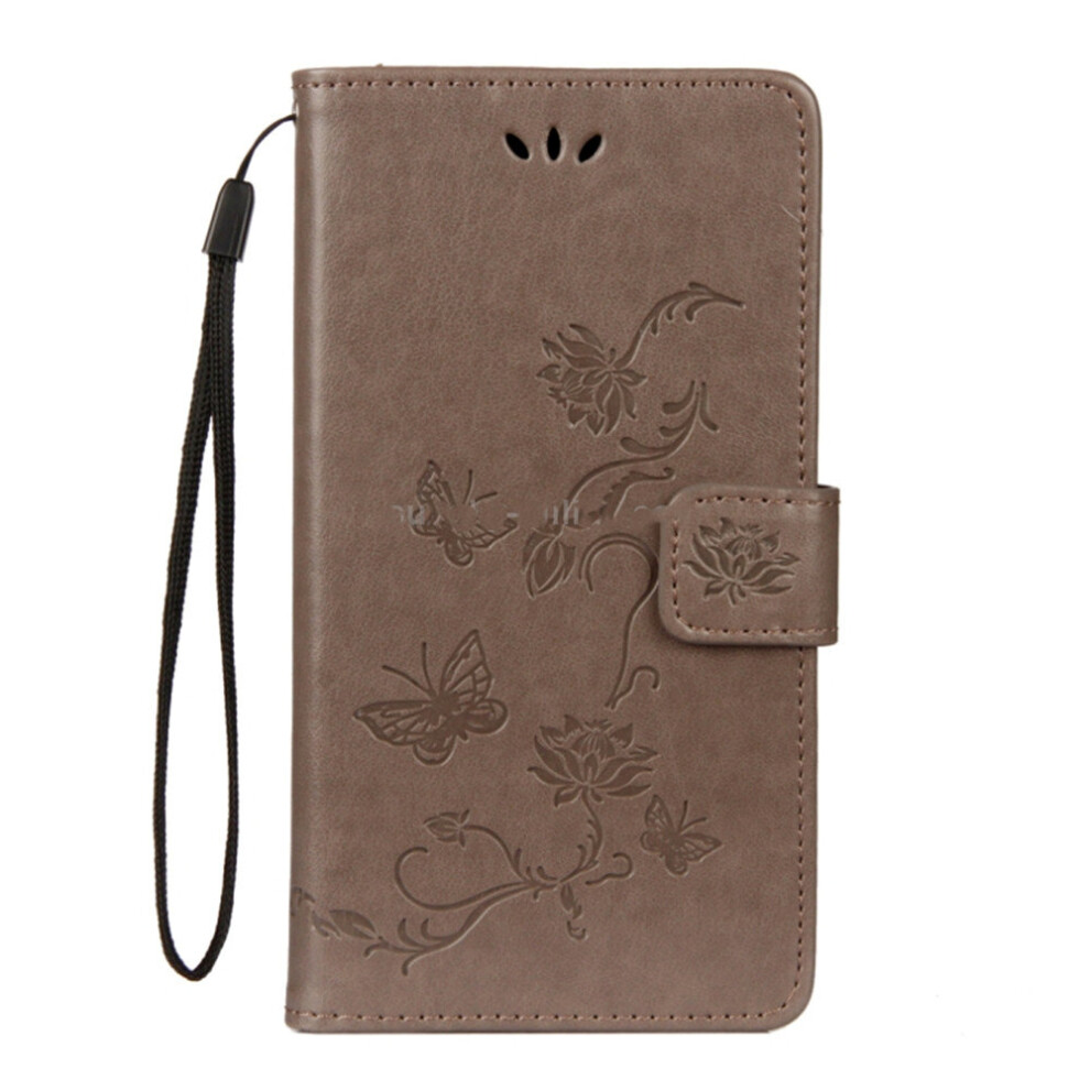 For Huawei P20 Lotus Butterfly Pattern Horizontal Flip Leather Case With Holder & Card Slots & Wallet & Lanyard(Grey) Grey 777178620162