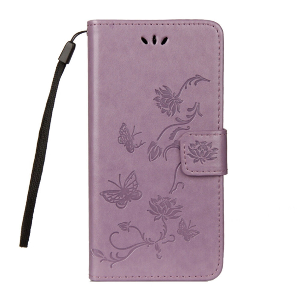 For Huawei P20 Lite Lotus Butterfly Pattern Horizontal Flip Leather Case With Holder & Card Slots & Wallet & Lanyard(Purple) Purple 777178620186