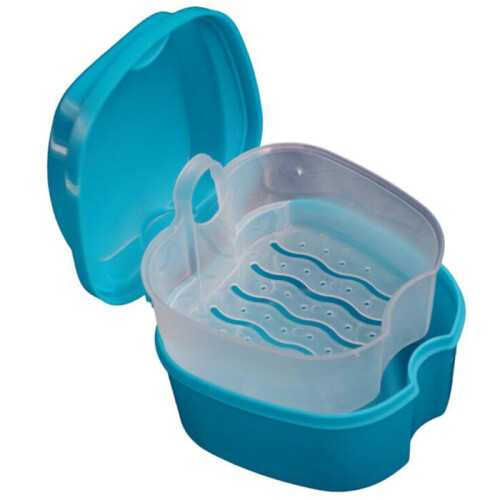 4PCS PP Denture Bath Box Case Dental False Teeth Storage Box