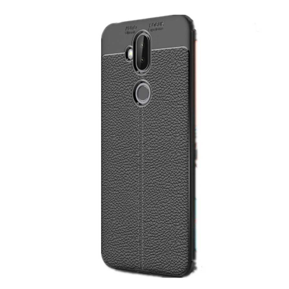 2 Pcs For Asus Zenfone 5 Lite Zc600kl Litchi Texture Soft Tpu Protective Back Cover Case(Black) Black 700000658309