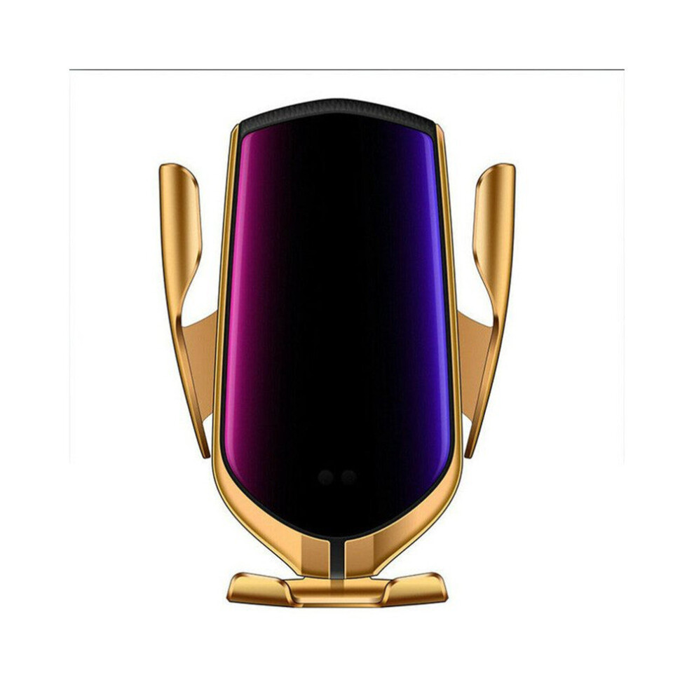 R1 Automatic Clamping 10W Car Wireless Charger For Iphone Xs Huawei Lg Infrared Induction Qi Wireless Charger Car Phone Holder Gold 700000578157