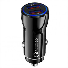 2PCS QC3.0 3.1A Car Charger for iPhone XR XS Max Xiaomi Huawei Mobile Phone - Quick Charge 3.0, Dual USB - Black