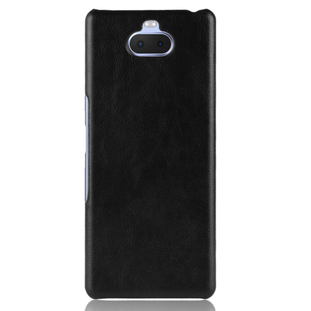 2Pc Shockproof Litchi Texture Pc + Pu Case For Sony Xperia 10 Plus (Black) Black 700000653335