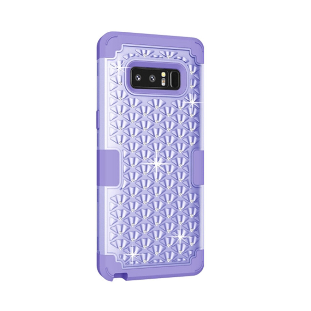 For Galaxy Note 8 Diamond Silicone + Pc Dropproof Combination Protective Case(Purple) Purple 777178622692