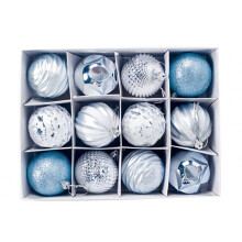 12pcs Christmas Ball 6cm Christmas Tree Ball Decor Bauble Party Hanging Ornament for Home Xmas Decoration Gifts E blue