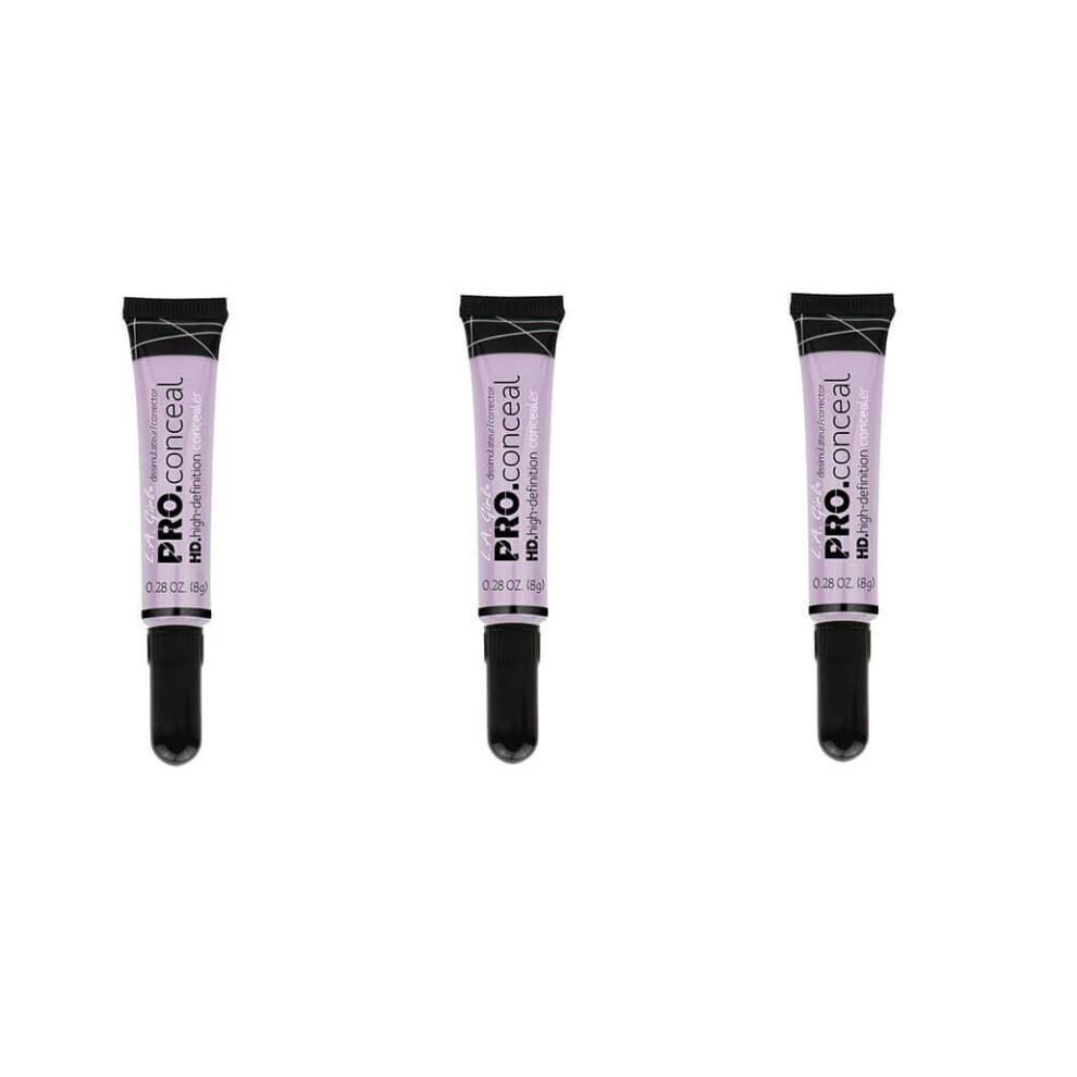 L.A. Girl Pro Conceal HD High Definition Concealer Lavender Corrector 8g x3