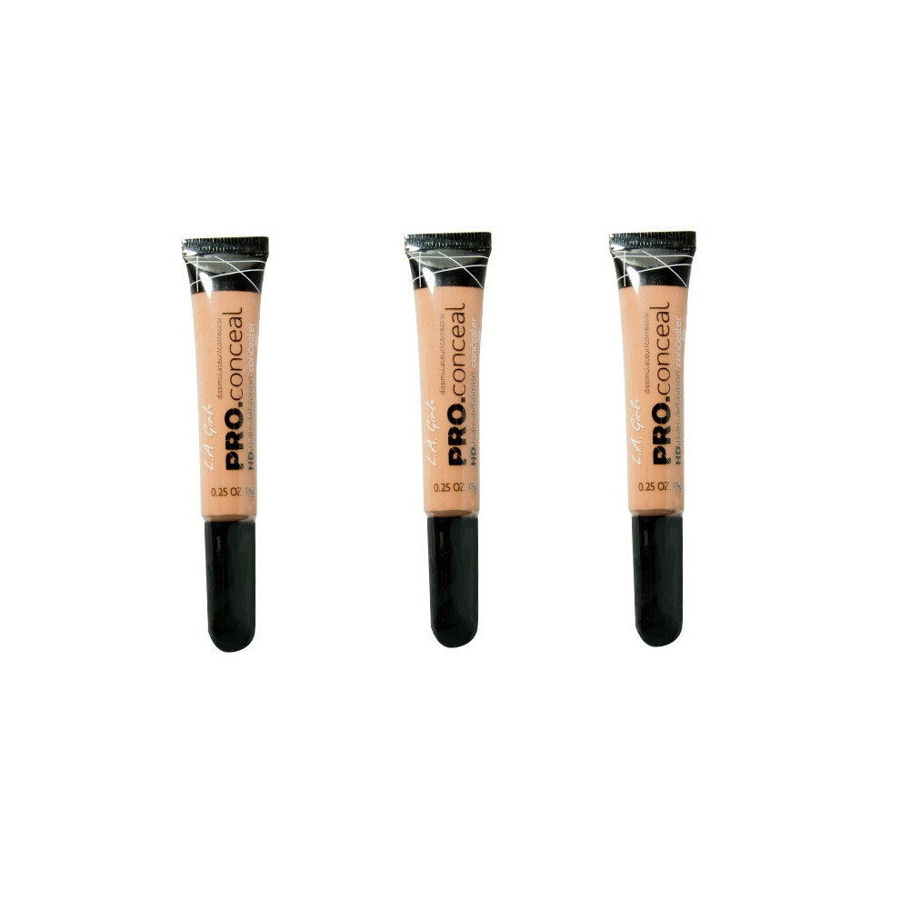 L.a. Girl Ivory Pro Conceal Hd High Definition Concealer Classic 8G X3