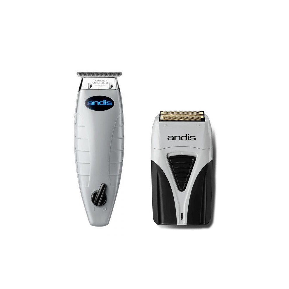 Andis Cordless T-Outliner Lithium-Ion Trimmer and TS-2 Titanium Foil Shaver