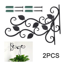 2x Metal Hanging Basket Brackets Garden Plant Hanger Hook Wall Décor