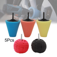 5x Foam Polish Buffing Cone Sponge Ball Pads Kit For Car Wheel Corner