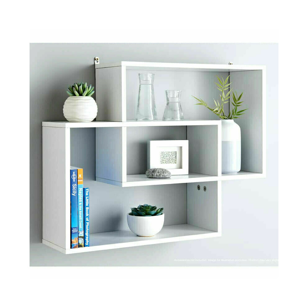 WHITE Multi Compartment Display Wall Floating Shelf Wall Decoration