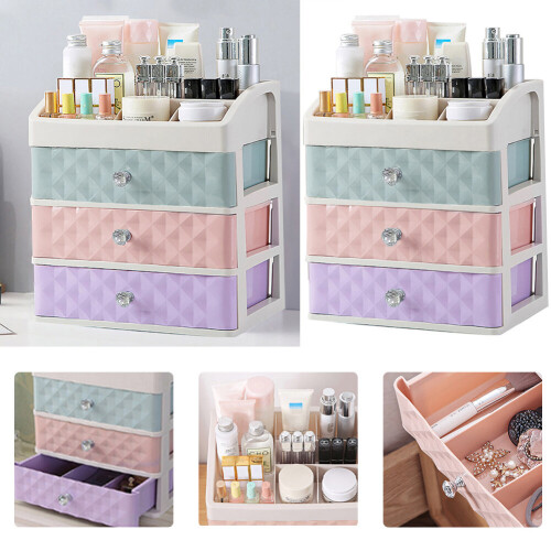 Living And Home 3 Drawer Makeup Cosmetic Organizer Box Dressing Table Tidy Storage Vanity Case 2