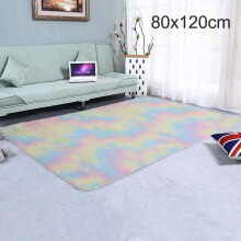 80x120cm Rainbow Rugs Fluffy Anti Slip Soft Carpet Mat Floor Bedroom