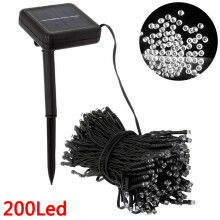 200 White LED Solar Power Fairy Lights String Outdoor Party