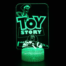 (A) Toy Story 3D LED Night Light 7 Color Touch USB Table Lamp