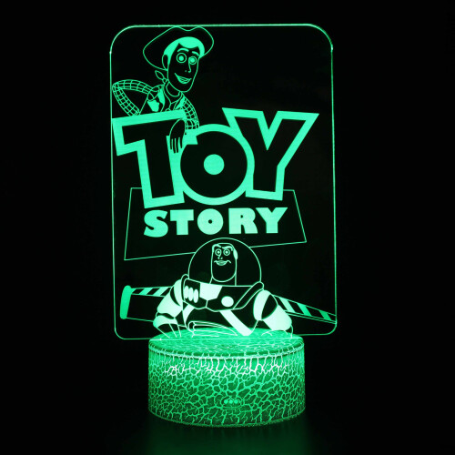 (A) Toy Story 3D LED Night Light 7 Color Touch USB Table Lamp