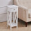 Living And Home Wooden Bedside Table Slim Tall Console Table with Drawer White 5