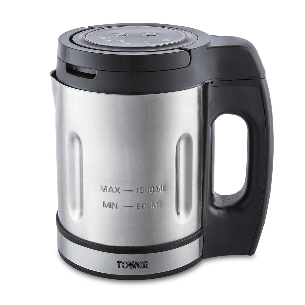 Tower T12056 1L Soup Maker, Stainless Steel, Silver