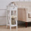Living And Home Wooden Bedside Table Slim Tall Console Table with Drawer White 1