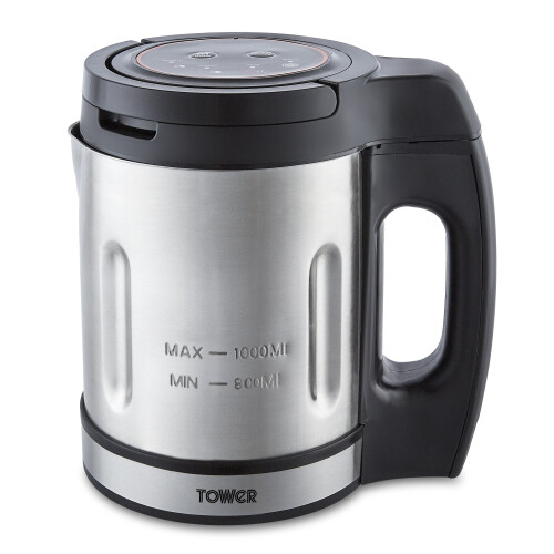 Tower Tower T12056 1L Soup Maker, Stainless Steel, Silver 1