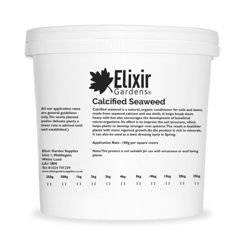 (Tub, 1kg) Elixir Gardens Calcified Seaweed Organic Kelp