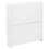 (2 Tier White High Gloss) High Gloss OR MDF Narrow Shoe Cabinet - Grey/White 5