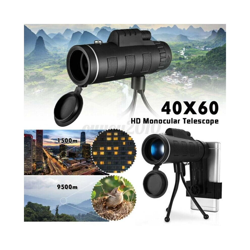 Monocular Telescope Starscope Day/Night 40x60 Zoom Optics HDLens Camping Hunt