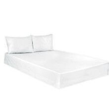 (White, Pair of Pillowcase) Premium Quality T200 fitted Sheet 16inch/40cm Extra Deep Egyptian Cotton Vibrant Colours