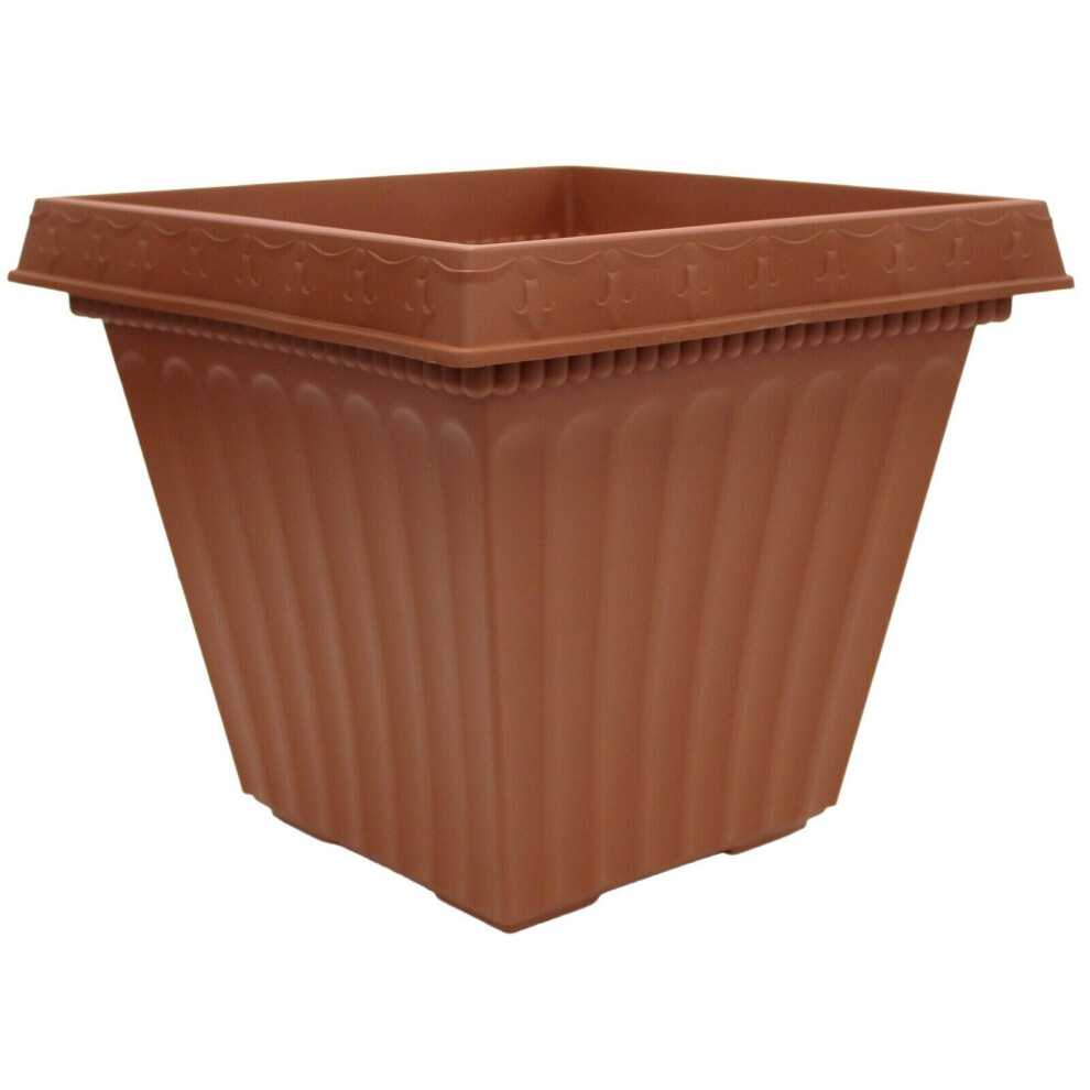 (1) Large 40cm Square Garden Planter Plant Pot Plastic Trough Raised Planter Terra