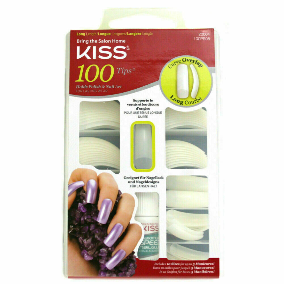 KISS Curve Overlap 100 False Nail Tips - no glue included