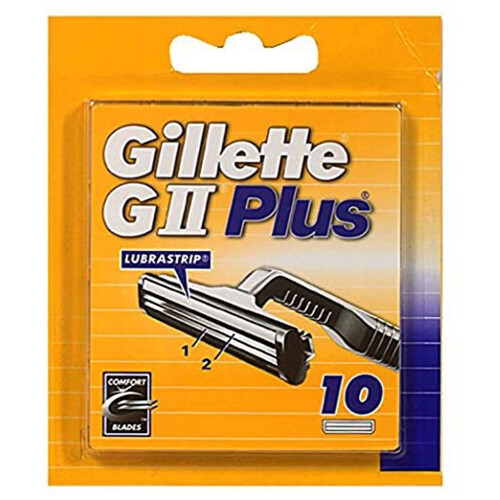 Gillette 2 x Gillette GII Plus Mens Razor Blades - 10 Refills